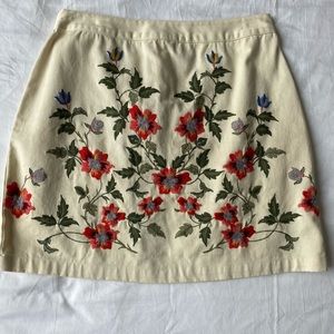 Floral Embroidered Skirt